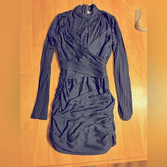 Halston Heritage Black Bodycon Long Sleeve Dress - Picture 2 of 5